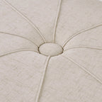 Cream Oval Tufted Cocktail Ottoman, 48" - Elirian