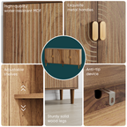 62.6-Inch Walnut Sideboard with Grooved 4-Door Storage - Elirian