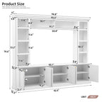 White Modern TV Stand with Bookcase for TVs up to 65 inch - Elirian