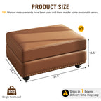 Faux Leather Modular Ottoman in Warm Brown - Elirian