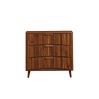 Fluted Walnut 3-Drawer Dresser, Set of 2 - Elirian