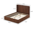 Fluted Walnut Wave Platform Bed Frame, Queen - Elirian