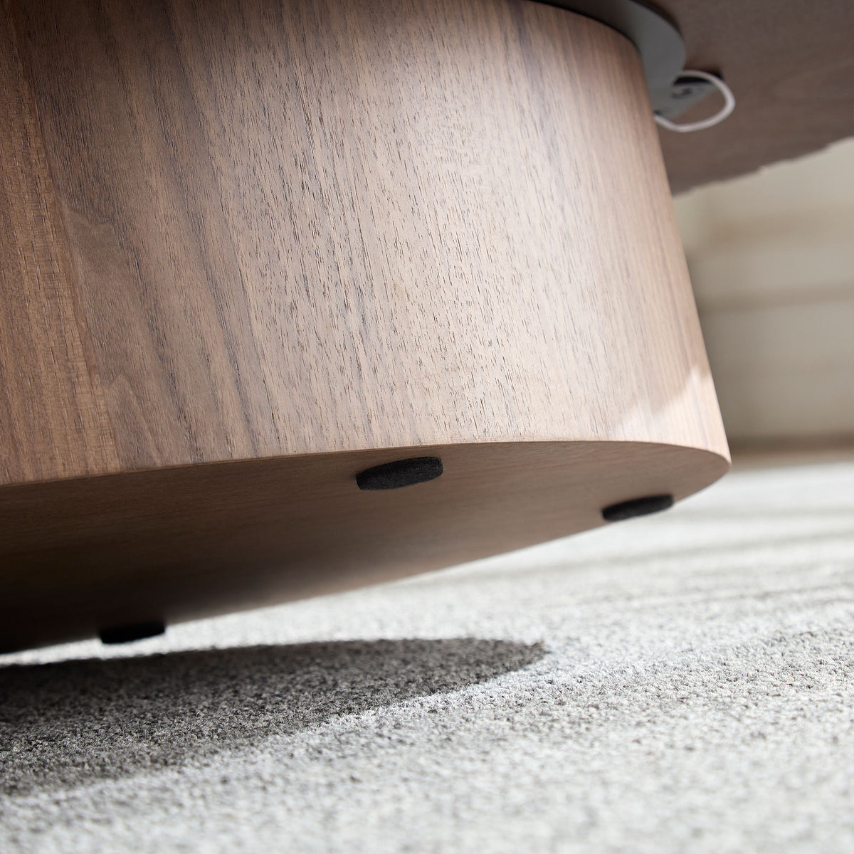 Handcrafted Oval Drum Coffee Table in Walnut - Elirian