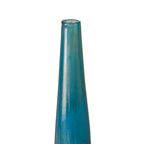 Aurora Blue and Bronze Decorative Glass Vase Set of 3, Gourd Shape
