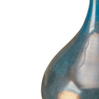 Aurora Blue and Bronze Decorative Glass Vase Set of 3, Gourd Shape
