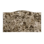 Gray Marble Top Nightstand with 3 Drawers and Carved Wood Details