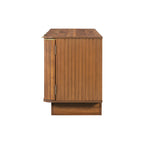 Fluted Coffee Table & TV Console Set in Warm Brown - Elirian
