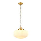 Vintage Milk Glass Pendant Light with Brass Finish - Elirian