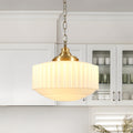 Vintage Milk Glass Pendant Light with Brass Finish - Elirian