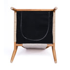 Mid-Century Accent Chair with Hand-Woven Paper Rope Arms and Linen-Blend Cushion - Elirian