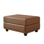 Faux Leather Modular Ottoman in Warm Brown - Elirian