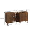 Walnut Mid-Century Sideboard with Paperclip Doors - Elirian