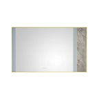 Wall-Mount Gold LED Vanity Mirror with Natural Stone Detail