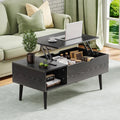 Black Lift Top Coffee Table with Hidden Storage - Elirian
