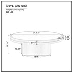 Sintered Stone Round Coffee Table with Walnut Pedestal Base - Elirian