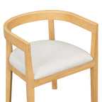 Curved Back Upholstered Dining Chairs with Solid Wood Frame, Set of 2 (Natural) - Elirian