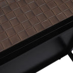 Black Brown Wood and Metal Nightstand with Built-In Power Socket