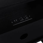 Black Brown Wood and Metal Nightstand with Built-In Power Socket