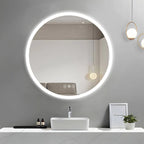 26" Round LED Acrylic Frame Dimmable Anti-Fog Bathroom Mirror