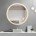 26" Round LED Acrylic Frame Dimmable Anti-Fog Bathroom Mirror