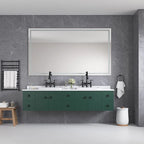 Frameless LED Wall Mirror with Anti-Fog and Adjustable Light