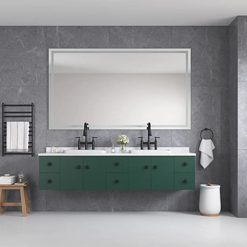 Frameless LED Wall Mirror with Anti-Fog and Adjustable Light