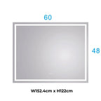 Frameless LED Wall Mirror with Anti-Fog and Adjustable Light