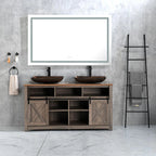 Frameless LED Wall Mirror with Anti-Fog and Adjustable Light