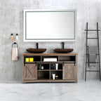 Frameless LED Wall Mirror with Anti-Fog and Adjustable Light