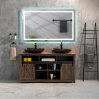 Frameless LED Wall Mirror with Anti-Fog and Adjustable Light
