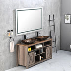 Frameless LED Wall Mirror with Anti-Fog and Adjustable Light