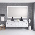 Frameless LED Wall Mirror with Anti-Fog and Adjustable Light