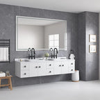 Frameless LED Wall Mirror with Anti-Fog and Adjustable Light