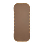 74" Brown Wood Wavy Full-Length Freestanding Floor Mirror