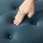 Round Storage Ottoman with Reversible Lid, Blue Fleece - Elirian