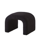U-Shaped Teddy Ottoman Bench Set of 3, Black - Elirian