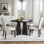 5-Piece Round Dining Set with Upholstered Chairs, 43-Inch Table - Elirian