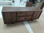 Mid-Century Walnut TV Stand with Double Doors and Drawers - Elirian