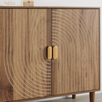 62.6-Inch Walnut Sideboard with Grooved 4-Door Storage - Elirian