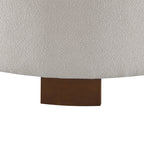 Round Bouclé Storage Ottoman with Reversible Tray Lid, Beige - Elirian