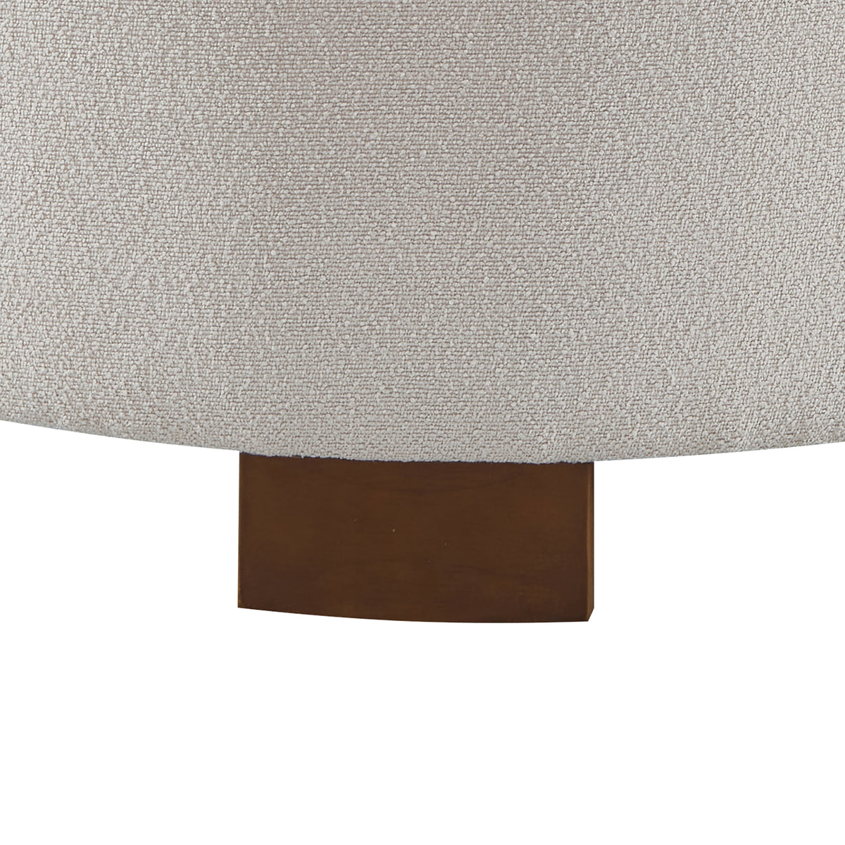 Round Bouclé Storage Ottoman with Reversible Tray Lid, Beige - Elirian