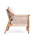 Mid-Century Accent Chair with Hand-Woven Paper Rope Arms and Linen-Blend Cushion - Elirian