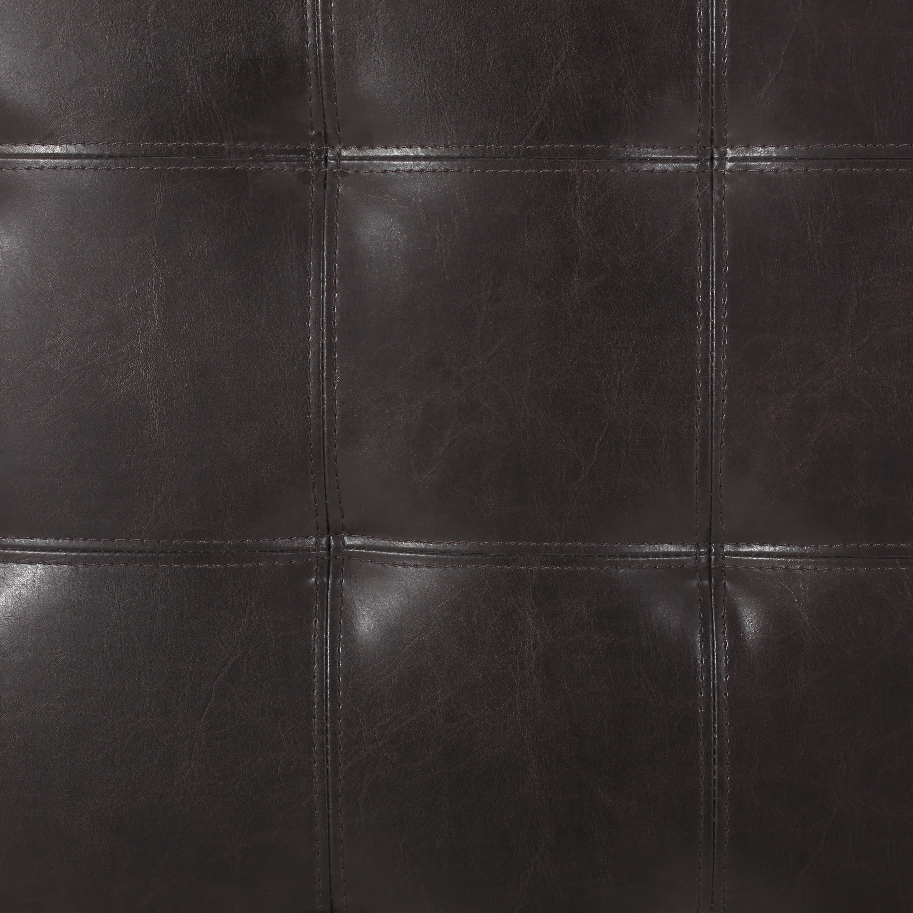 Tufted Storage Ottoman in Dark Brown PU Leather - Elirian