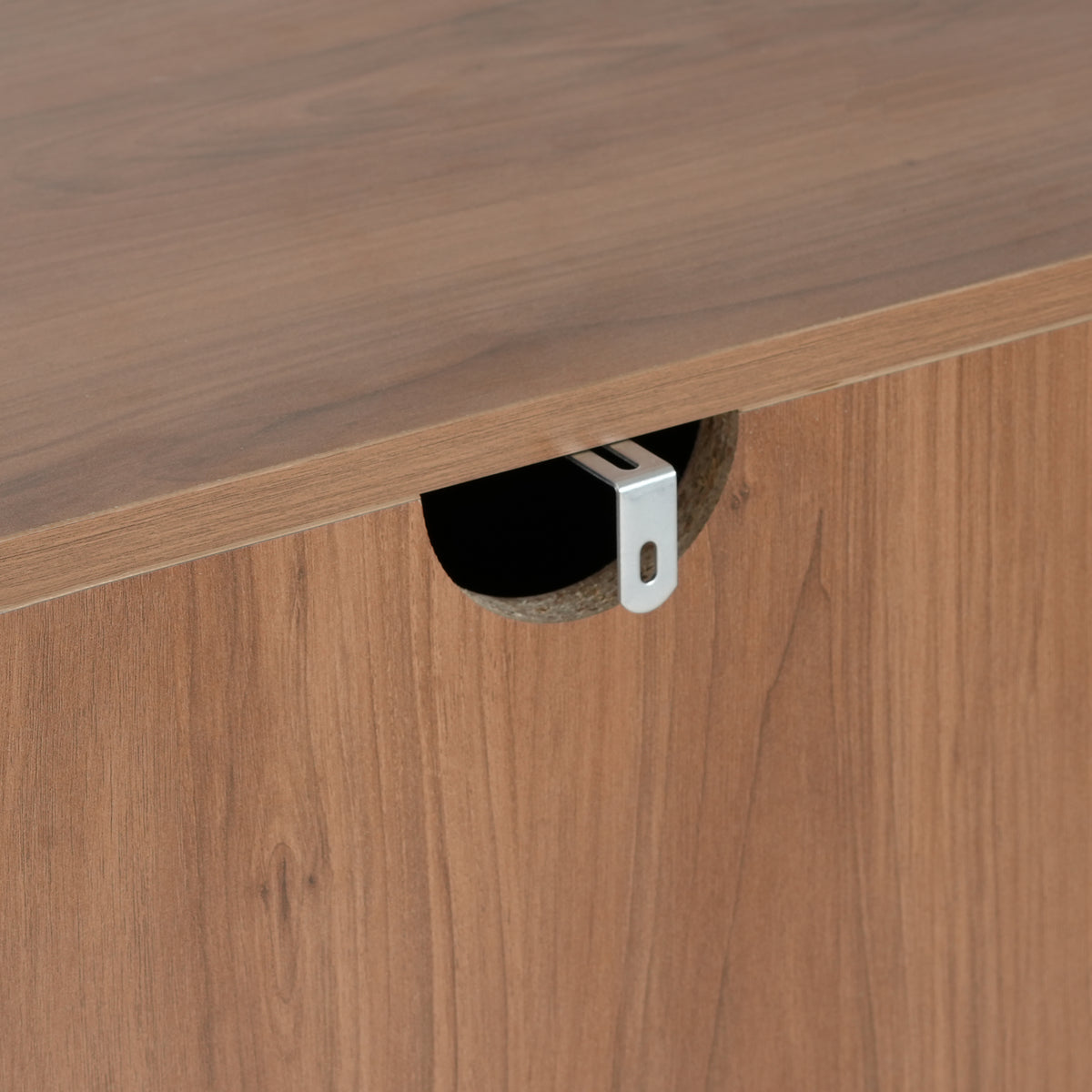 Light Walnut Sideboard with 2 Doors and 3 Drawers - Elirian