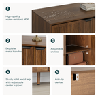 Walnut Mid-Century Sideboard with Paperclip Doors - Elirian