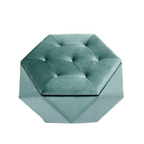Velvet Diamond Tufted Storage Ottoman in Green - Elirian