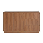 Light Walnut Sideboard with 2 Doors and 3 Drawers - Elirian