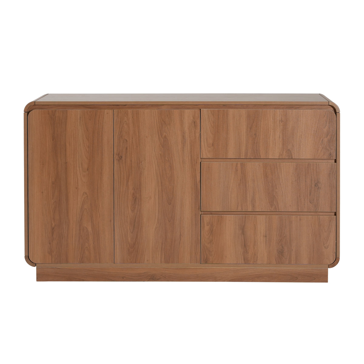 Light Walnut Sideboard with 2 Doors and 3 Drawers - Elirian