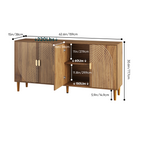 62.6-Inch Walnut Sideboard with Grooved 4-Door Storage - Elirian