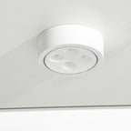 Modern white LED ceiling light fixture with four warm lights mounted on ceiling - Elirian